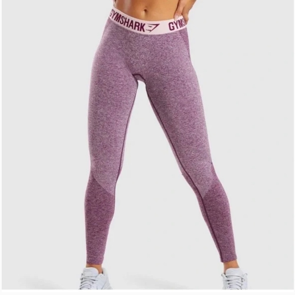 Gymshark Flex Leggings - Dark Ruby Marl/Blush Nude